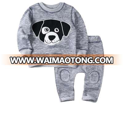 Babies Casual Clothing Winter Colored Melange French Terry 2 Pcs Jogging Sets