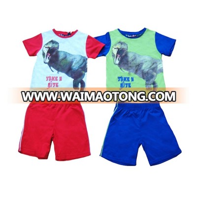 Boys Summer Wear T Shirt Top & Short Sports 2pcs Cloth Set